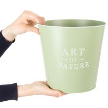 tételeket Cink virágcserép, fém ültető, mentazöld, Ø22cm, M21cm