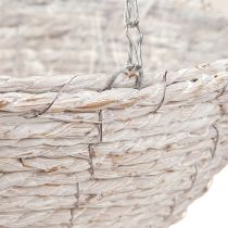 tételeket Virágcserép függő szalma natúr fehér Ø28cm H15cm 2db