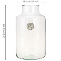tételeket Virágváza üveg dekoratív váza nyakkal, átlátszó Ø14,5cm H25cm