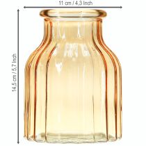 tételeket Virágváza üvegből, narancssárga, retró dizájn, Ø11cm, M14.5cm, 2db