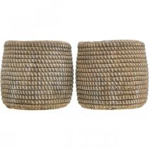 tételeket Boho virágcserép cachepot kerámia fonott megjelenés Ø9cm H10,5cm 2db