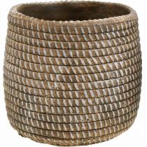 tételeket Boho virágcserép cachepot kerámia fonott megjelenés Ø9cm H10,5cm 2db