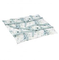 tételeket Kenyérkosár, szövet, eukaliptusz, tárolóedény, fehér, zöld, pamut, dekoráció, 20x20x7cm