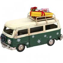 Karácsonyi dekoráció autó Karácsonyi busz vintage busz zöld 17cm