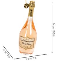 tételeket Karácsonyfadísz szett: pezsgőspohár és pezsgősüveg, karácsonyi dekoráció, 14 cm, 2 darab