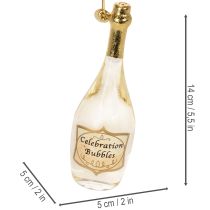 tételeket Pezsgősüveg és pezsgőspohár medál szett, karácsonyfadísz, 14 cm, 2 darab