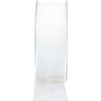 tételeket Sifon szalag organza szalag dekorációs szalag organza fehér 40mm 20m