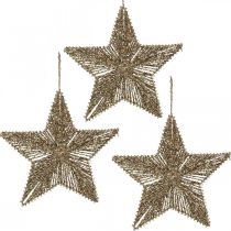 tételeket Karácsonyfa díszek, Adventi díszek, csillag medál Golden B20,5cm 6db