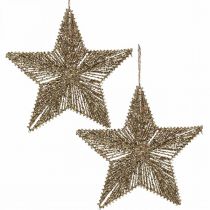 tételeket Karácsonyfadíszek, Adventi díszek, csillag medál Golden B25,5cm 4db