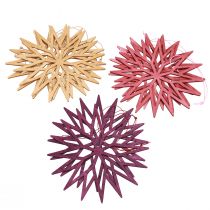 tételeket Karácsonyfadíszek, hópelyhek, fa dekoráció, skandináv stílusú, 15 cm, 8 darab