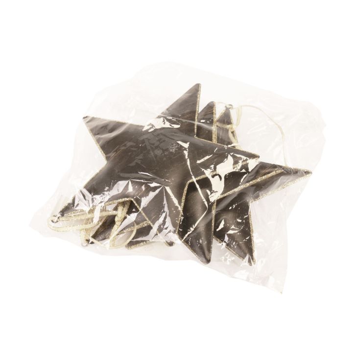 tételeket Karácsonyfadísz dekoráció csillag fém fekete arany Ø15cm 3 db