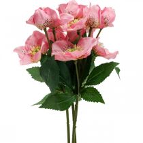 Karácsonyi rózsa, nagyböjti rózsa, hunyor, műnövények rózsaszín L34cm 4db