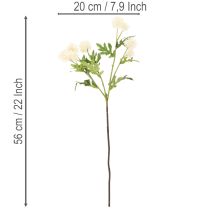 tételeket Mű krizantém virág, krémfehér csokor, díszes ág, nagy 56 cm, 4 darab