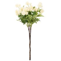 tételeket Mű krizantém virág, krémfehér csokor, díszes ág, nagy 56 cm, 4 darab