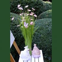 Rózsaszín fűcsokor virágokkal és pillangókkal, 70cm