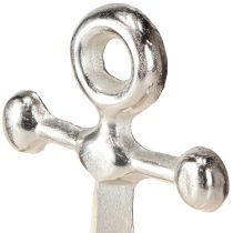 tételeket Dekoratív horgony fém fa természetes ezüst színben 25,5x5,5x31 cm