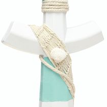 tételeket Dekoratív horgony fehér kék tengeri dekoráció akasztáshoz H58,5cm