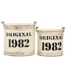 tételeket Dekoratív vödör füllel “Original 1982” Krém Ø12/10cm 2×2 darabos szett