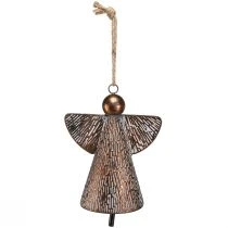 tételeket Dekoratív Őrangyal Fém Harang Bronz Fehér Vintage Shabby Chic 21x13,5x24cm