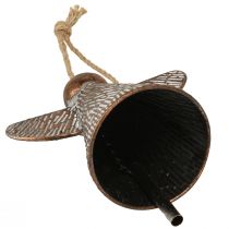 tételeket Dekoratív Őrangyal Fém Harang Bronz Fehér Vintage Shabby Chic 21x13,5x24cm