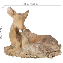 tételeket Dekoratív szarvasfigura őzbarna öntött kővel, barna fehér 20×11×17cm