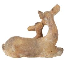 tételeket Dekoratív szarvasfigura őzbarna öntött kővel, barna fehér 20×11×17cm