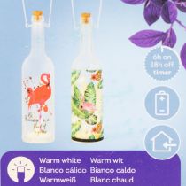 tételeket Dekoratív LED Flamingó Palack 37,5 cm Meleg Fehér 2 db