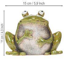 tételeket Dekoratív Béka Kerámia Zöld Barna Vintage H15.5cm