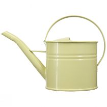 tételeket Dekoratív fém öntözőkanna, zöld/sárga, kicsi, 28x13x17cm, 1,25l, vintage hatású, erkélydekoráció