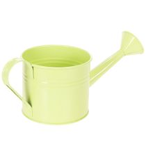 tételeket Dekoratív öntözőkanna szett pasztell lazac, zöld, sárgászöld színekben - fém virágtartó Ø11cm M10cm, 8 darabos