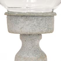 tételeket Dekoratív üvegpohár vintage fém szürke shabby chic Ø8cm M15.5cm