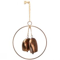 tételeket Hagyományos karácsonyi harangok bronz hatásban, függő dekoráció, csengőgyűrű Ø29cm