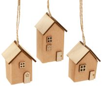 tételeket Dekoratív Ház 9 Darabos Karácsonyfa Dísz Vörösesbarna Fa