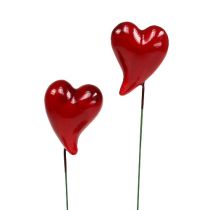 Dekoratív szívek ragasztható piros 5cm 24db