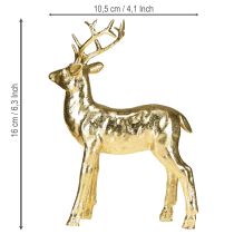 tételeket Dekoratív álló szarvas rénszarvas figura arany 10,5 × 4,5 × 16 cm 2 darab