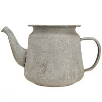 tételeket Dekoratív fém teáskanna, vintage stílusú, szürke, 24×14×14cm, retró shabby chic stílus
