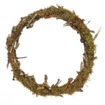 tételeket Dekoratív koszorú, natúr, Ø33cm, zuzmó, moha, ajtókoszorú, asztaldísz, fali dekoráció