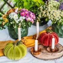 Deco sütőtök bolyhos keverék narancs, zöld, piros őszi dekoráció 16cm 3db