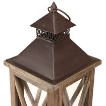 tételeket Dekoratív lámpás fa vintage fa lámpás barna 17×17×50cm