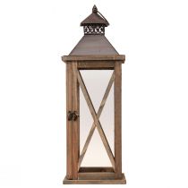 tételeket Dekoratív lámpás fa vintage fa lámpás barna 17×17×50cm