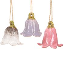 tételeket Dekoratív gyöngyvirág felakasztható kerámia virágokhoz 7cm 3 db