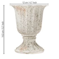 tételeket Dekoratív trófea fém kehely vintage megjelenés, szürke fehér H14,5 cm