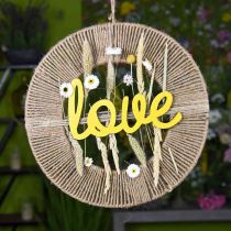 tételeket Dekoratív akasztógyűrű, bohém stílus, natúr ezüst, Ø39,5cm