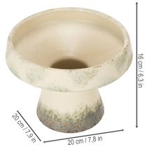 tételeket Dekoratív kerámia tál, krémszínű szürkészöld, Ø20cm, M16cm