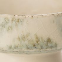tételeket Dekoratív kerámia tál, krémszínű szürkészöld, Ø20cm, M16cm