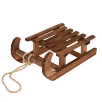 tételeket Dekoratív szánkó barna téli dekoráció fából 30x18x12cm