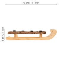 tételeket Dekoratív szánkó fakéreg gyertyatartó 4 db 40×12,5 cm
