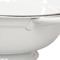 tételeket Dekoratív fémtál fehér és fekete vintage stílusban, Ø20,5 cm, 3 darab