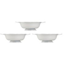 tételeket Dekoratív fémtál fehér fekete vintage színben Ø20,5cm 3db