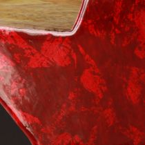 tételeket Dekoratív csillag fa csillag piros natúr dekoráció mangófából Ø20cm